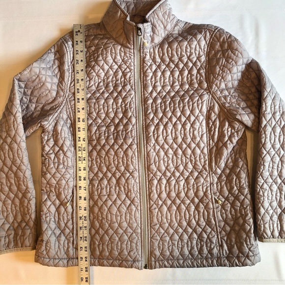 Lands End Pewter Long Sleeve Lightweight Quilted Zip Front Jacket Size L/P 14-16 - Picture 4 of 7